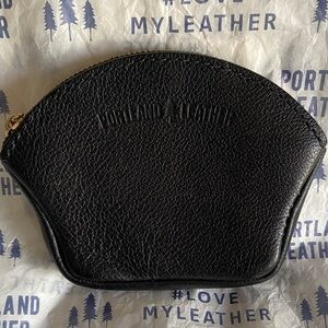 Portland Leather Goods Small Seashell Pouch Pebbled Black Brand New